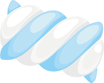 treccia bianco azzurro marshmallow